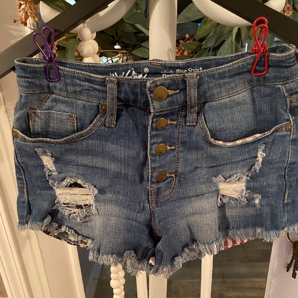 Mossimo High Rise Short Shorts Distressed 00/24